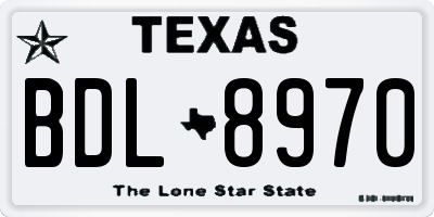 TX license plate BDL8970