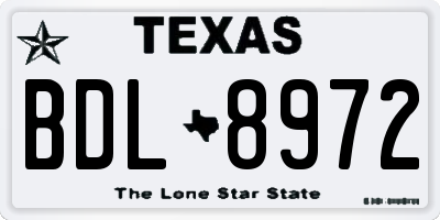 TX license plate BDL8972