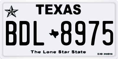 TX license plate BDL8975