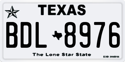 TX license plate BDL8976
