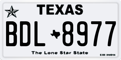 TX license plate BDL8977