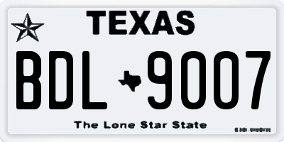 TX license plate BDL9007