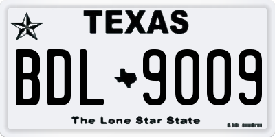 TX license plate BDL9009