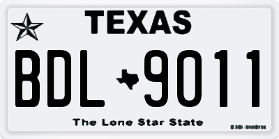 TX license plate BDL9011