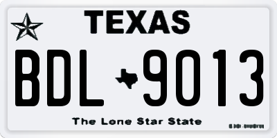 TX license plate BDL9013