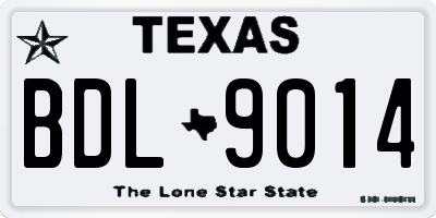 TX license plate BDL9014