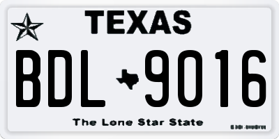 TX license plate BDL9016