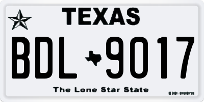 TX license plate BDL9017