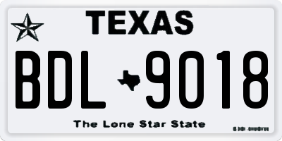 TX license plate BDL9018