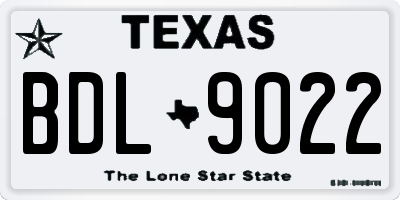 TX license plate BDL9022