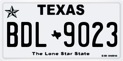 TX license plate BDL9023