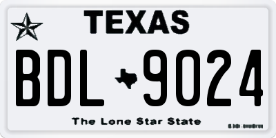 TX license plate BDL9024