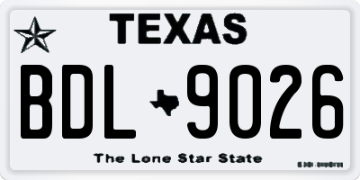 TX license plate BDL9026