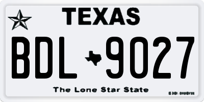 TX license plate BDL9027