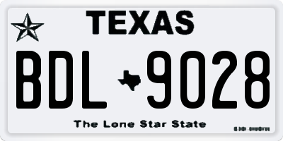 TX license plate BDL9028