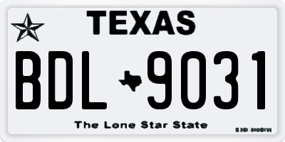 TX license plate BDL9031