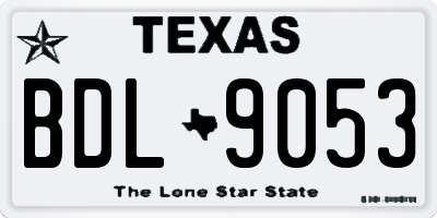 TX license plate BDL9053
