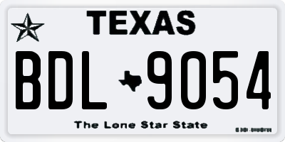 TX license plate BDL9054