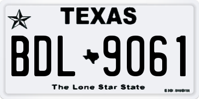 TX license plate BDL9061