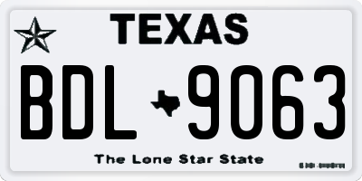 TX license plate BDL9063