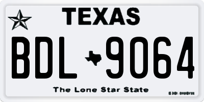 TX license plate BDL9064