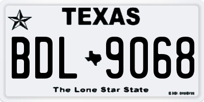 TX license plate BDL9068