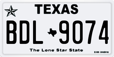 TX license plate BDL9074