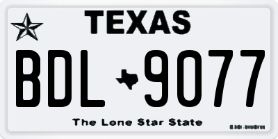 TX license plate BDL9077