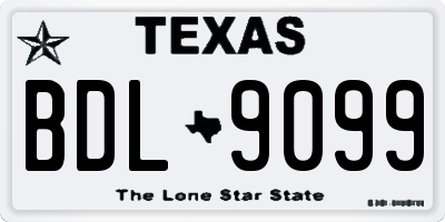 TX license plate BDL9099