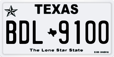 TX license plate BDL9100