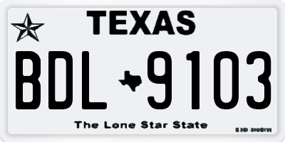 TX license plate BDL9103