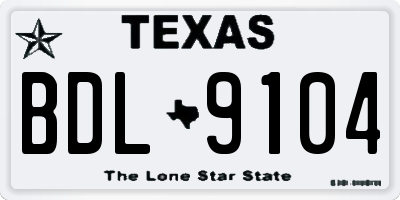 TX license plate BDL9104