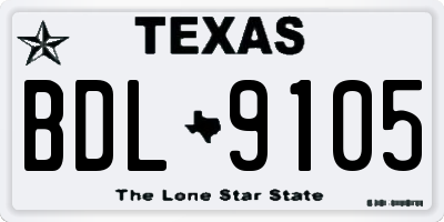 TX license plate BDL9105