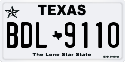TX license plate BDL9110
