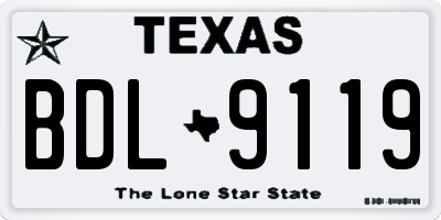 TX license plate BDL9119