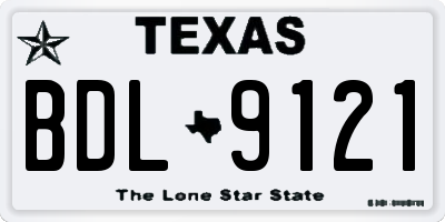 TX license plate BDL9121