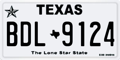 TX license plate BDL9124
