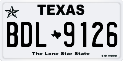 TX license plate BDL9126