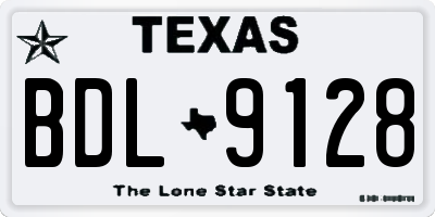 TX license plate BDL9128