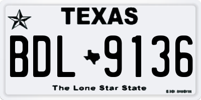 TX license plate BDL9136