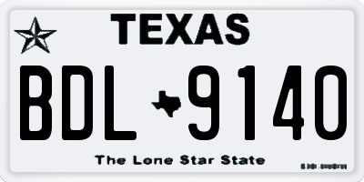 TX license plate BDL9140
