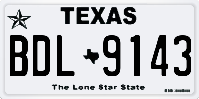 TX license plate BDL9143