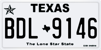 TX license plate BDL9146