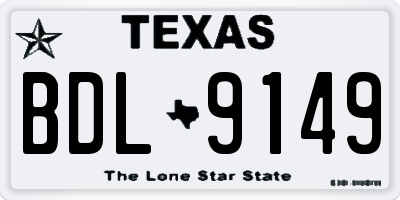 TX license plate BDL9149