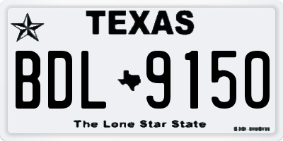 TX license plate BDL9150