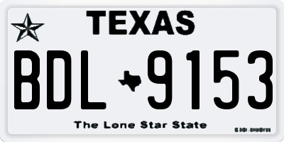 TX license plate BDL9153