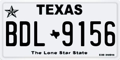 TX license plate BDL9156