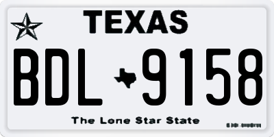 TX license plate BDL9158