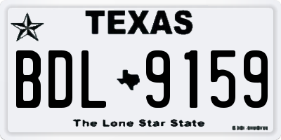 TX license plate BDL9159