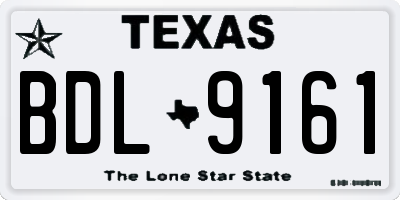 TX license plate BDL9161